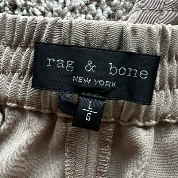 Rag & Bone NWOT Crepe Jogger Pant Clay Tan Beige Zip Ankles Casual Women’s Large - Picture 12 of 13